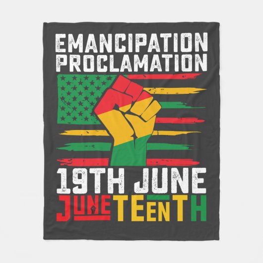 Juntetiende Emancipatie Proclamation Black Freedom Fleece Deken (Voorkant)