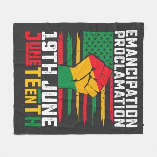 Juntetiende Emancipatie Proclamation Black Freedom Fleece Deken (Voorkant (Horizontaal))
