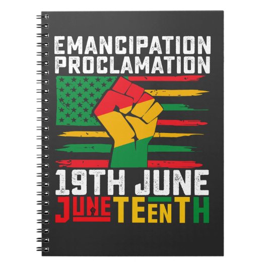 Juntetiende Emancipatie Proclamation Black Freedom Notitieboek (Voorkant)