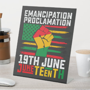 Juntetiende Emancipatie Proclamation Black Freedom Reclamebord Met Voetstuk