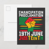 Juntetiende Emancipatie Proclamation Black Freedom Uitnodiging Briefkaart (Voorkant / Achterkant)