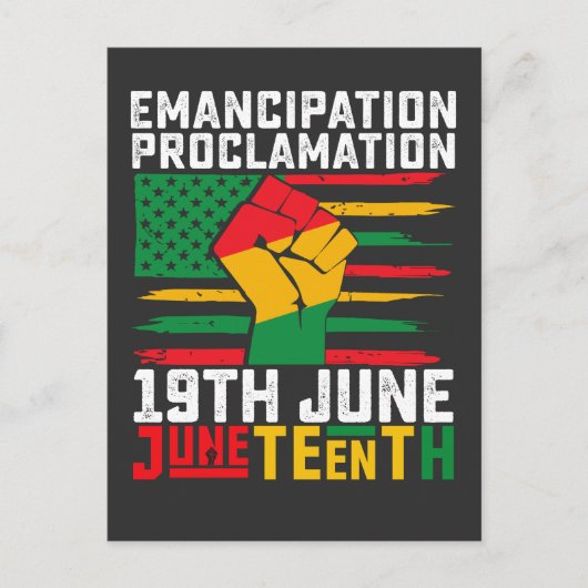 Juntetiende Emancipatie Proclamation Black Freedom Uitnodiging Briefkaart (Voorkant)