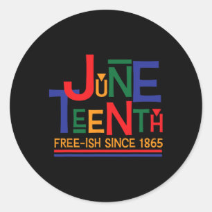 Juntetiende feestdag, vrij van vis sinds 1865 Retr Ronde Sticker