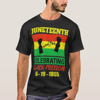 Junth viert zwarte vrijheid vlag 1865 t-shirt