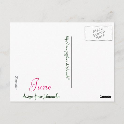 juny briefkaart (Achterkant)