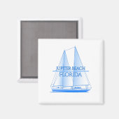 Jupiter Beach Coastal Nautical Sailor Sailor Magneet (Voorkant / Achterkant)