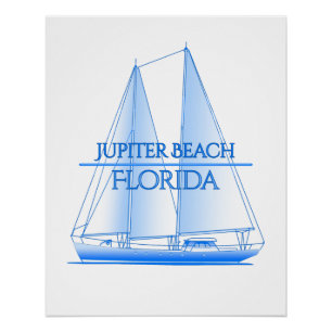 Jupiter Beach Coastal Nautical Sailor Sailor Perfect Poster
