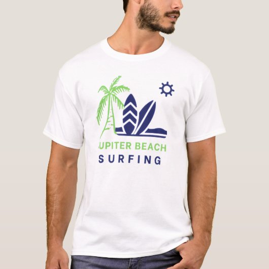 Jupiter Beach Florida Surfen T-Shirt (Voorkant)