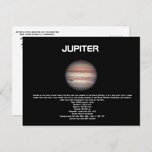 Jupiter Briefkaart (Voorkant / Achterkant)