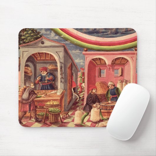 Jupiter, details van de groente- en graanhandel muismat (Met muis)