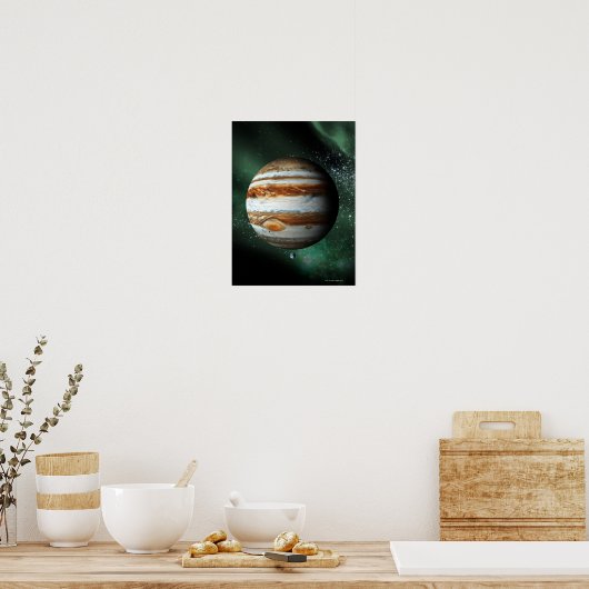 Jupiter en Earth Comparison Poster (Keuken)