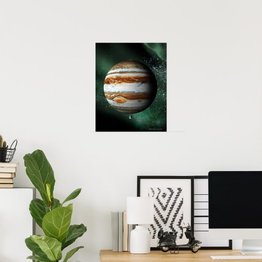 Jupiter en Earth Comparison Poster (Thuiskantoor)