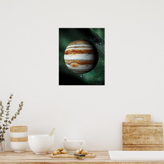 Jupiter en Earth Comparison Poster (Keuken)