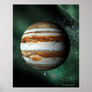 Jupiter en Earth Comparison Poster