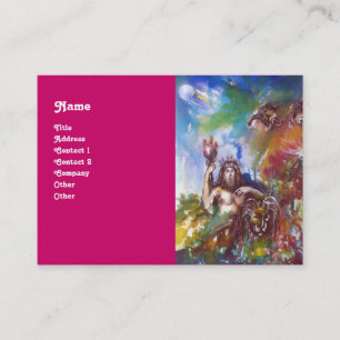 JUPITER EN LEEUW, Griekse Mythologie Paarse Blauw Visitekaartje