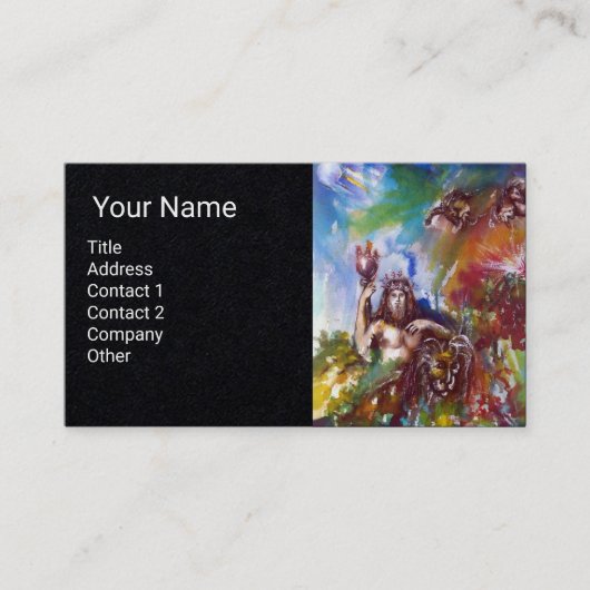 JUPITER en LION Greek Mythology; zwart papier Visitekaartje (Voorkant)