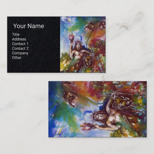 JUPITER en LION Greek Mythology; zwart papier Visitekaartje (Voorkant / Achterkant)