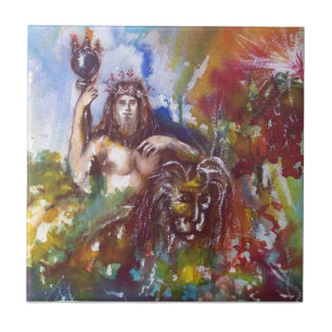 JUPITER en LION, rood wit blauw bruin Tegeltje