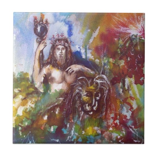 JUPITER en LION, rood wit blauw bruin Tegeltje (Voorkant)