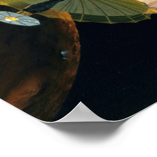 Jupiter en Lo Galileo-sonde Poster (Hoek)