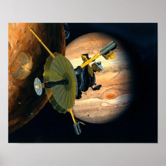 Jupiter en Lo Galileo-sonde Poster (Voorkant)