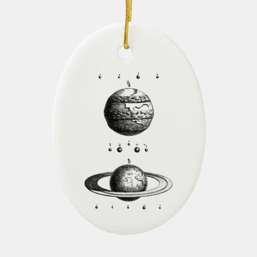 Jupiter en Planet van Saturnus Keramisch Ornament (Voorkant)