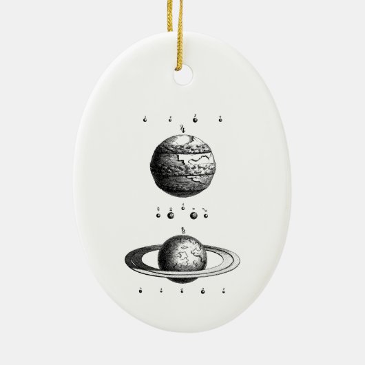 Jupiter en Planet van Saturnus Keramisch Ornament (Achterkant)