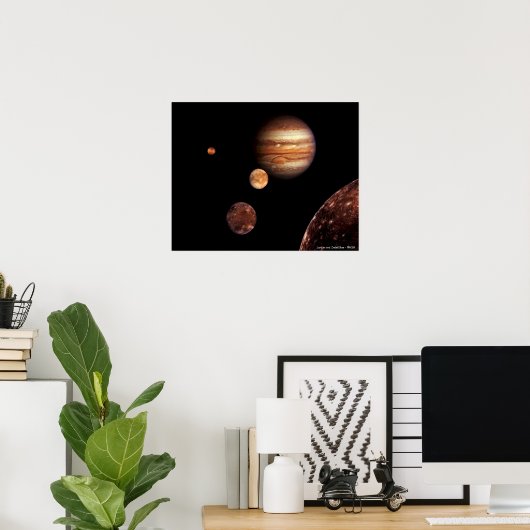 Jupiter en satellieten poster (Thuiskantoor)
