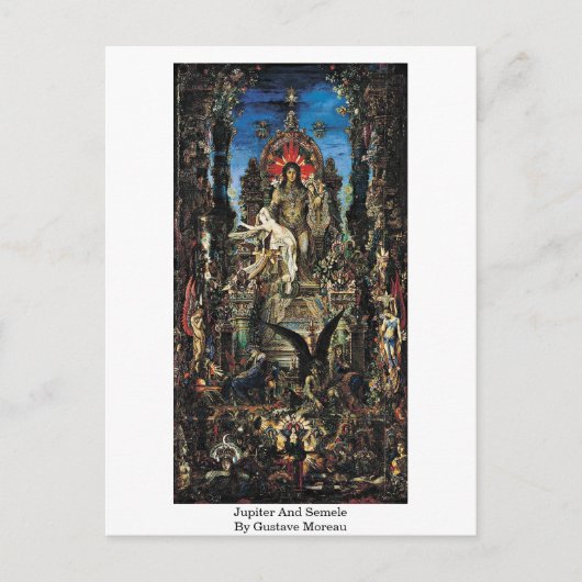 Jupiter en Semele van Gustave Moreau Briefkaart (Voorkant)