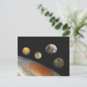 Jupiter en vier manen Galilische satellieten Briefkaart (Staand voorkant)