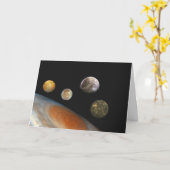 Jupiter en vier manen Galilische satellieten Kaart (Gele Bloem)