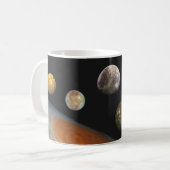 Jupiter en vier manen Galilische satellieten Koffiemok (Voorkant links)