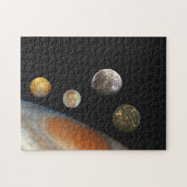 Jupiter en vier manen Galilische satellieten Legpuzzel