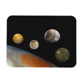 Jupiter en vier manen Galilische satellieten Magneet