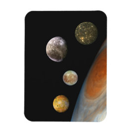 Jupiter en vier manen Galilische satellieten Magneet