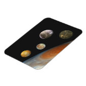 Jupiter en vier manen Galilische satellieten Magneet (Linkerzijde)