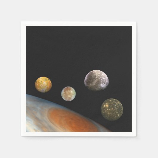 Jupiter en vier manen Galilische satellieten Servet (Voorkant)
