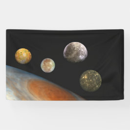 Jupiter en vier manen Galilische satellieten Spandoek