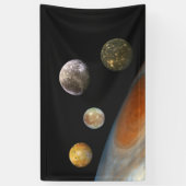 Jupiter en vier manen Galilische satellieten Spandoek (Verticaal)