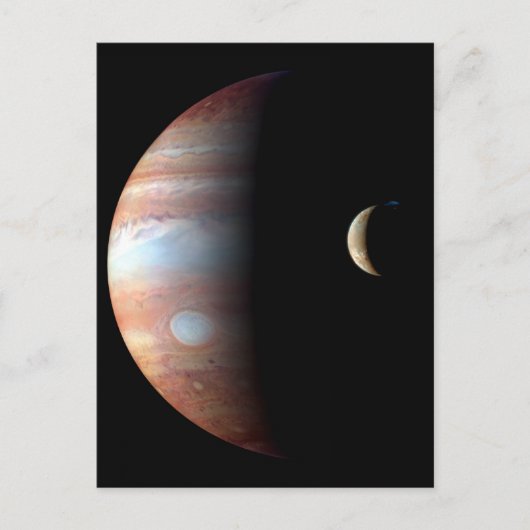 Jupiter en wassende maan briefkaart (Voorkant)