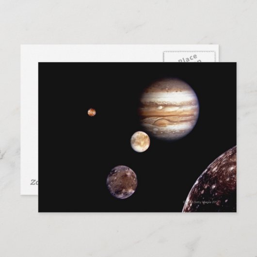 Jupiter en zijn Moons Briefkaart (Voorkant / Achterkant)
