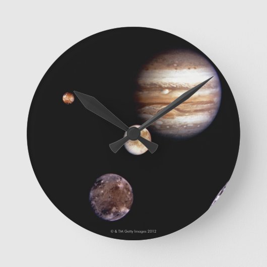 Jupiter en zijn Moons Ronde Klok (Voorkant)