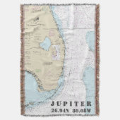 Jupiter FL Hometown Latitude Longitude Nautical Deken (Voorkant Verticaal)