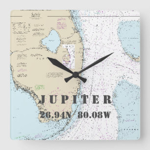 Jupiter FL Latitude - Nautical Chart Vierkante Klok