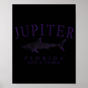 Jupiter florida haai vintage pruim kunst vissen poster