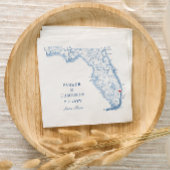 Jupiter Florida Kaart Elegant Bruiloft Servet