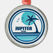 Jupiter Florida Palmboom Vogels Metalen Ornament (Voorkant)