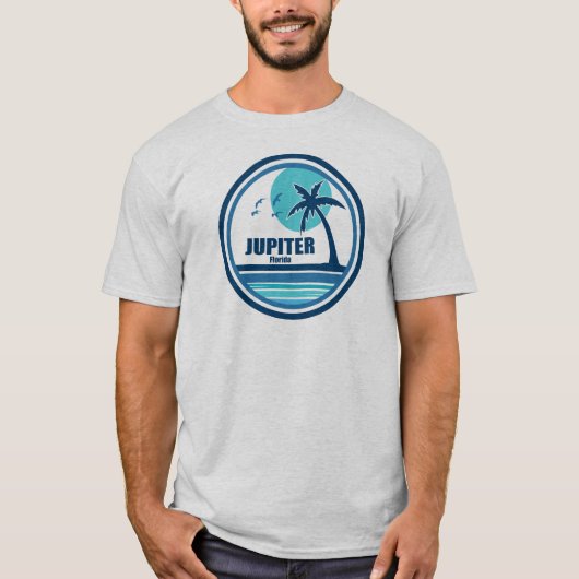 Jupiter Florida Palmboom Vogels T-shirt (Voorkant)