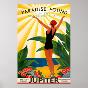 Jupiter Florida Reisposter Nieuw Palm Beach Poster