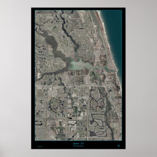 Jupiter, Florida satellietposter kaart Poster